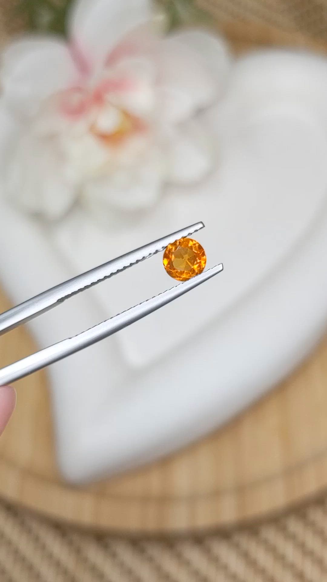 0.46 Ct. Yellowish Orange Citrine from Ceylon (Sri Lanka) Size Video