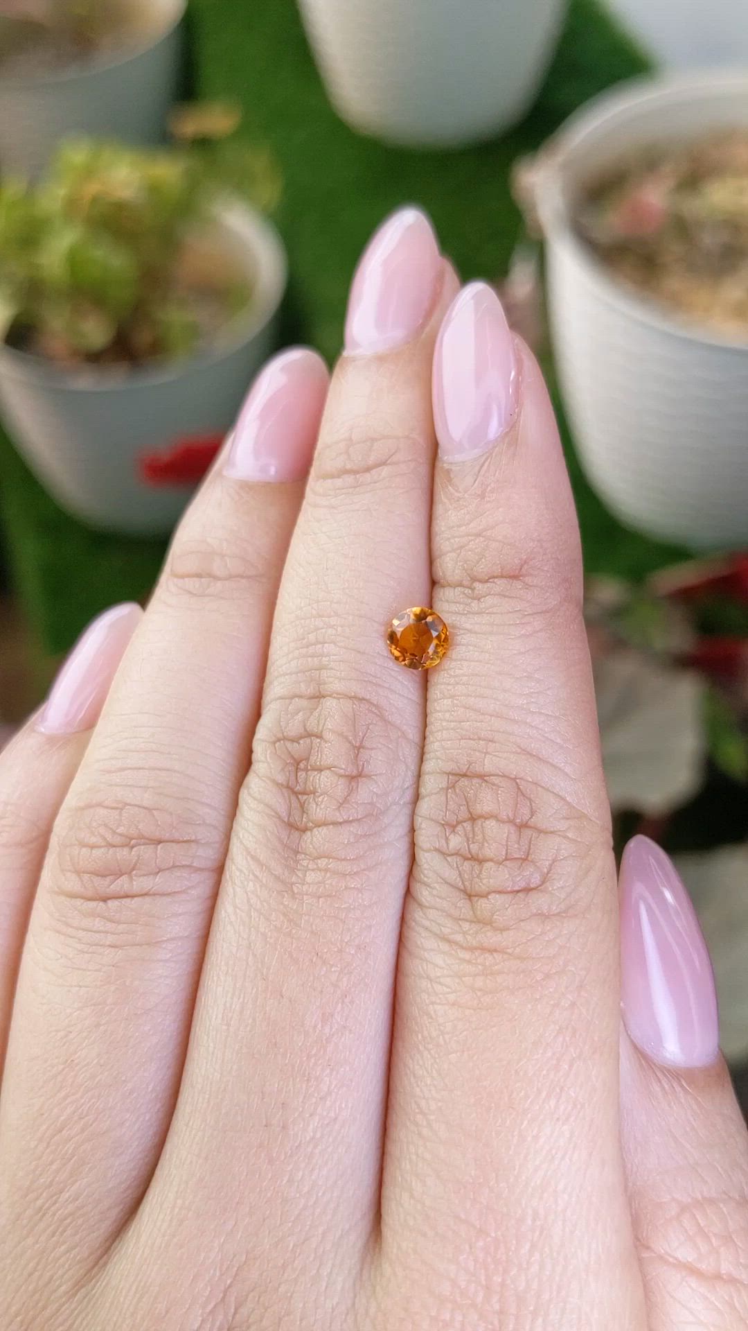 0.46 Ct. Yellowish Orange Citrine from Ceylon (Sri Lanka) Size Video