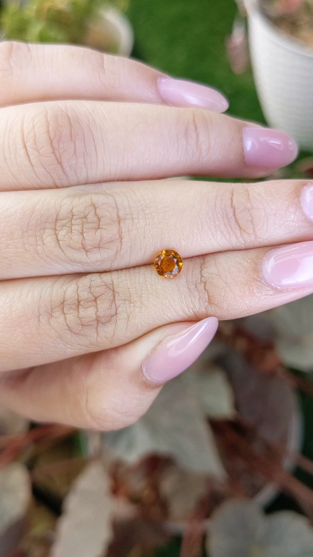 0.46 Ct. Yellowish Orange Citrine from Ceylon (Sri Lanka) Size Video