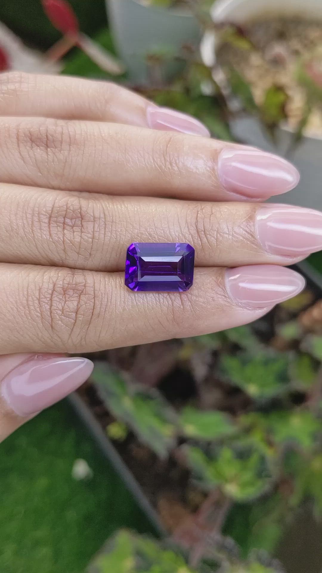 5.62 Ct. Purple Amethyst from Brazil Size Video