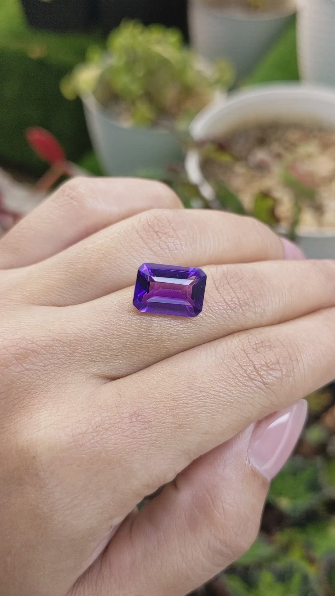 5.62 Ct. Purple Amethyst from Brazil Size Video