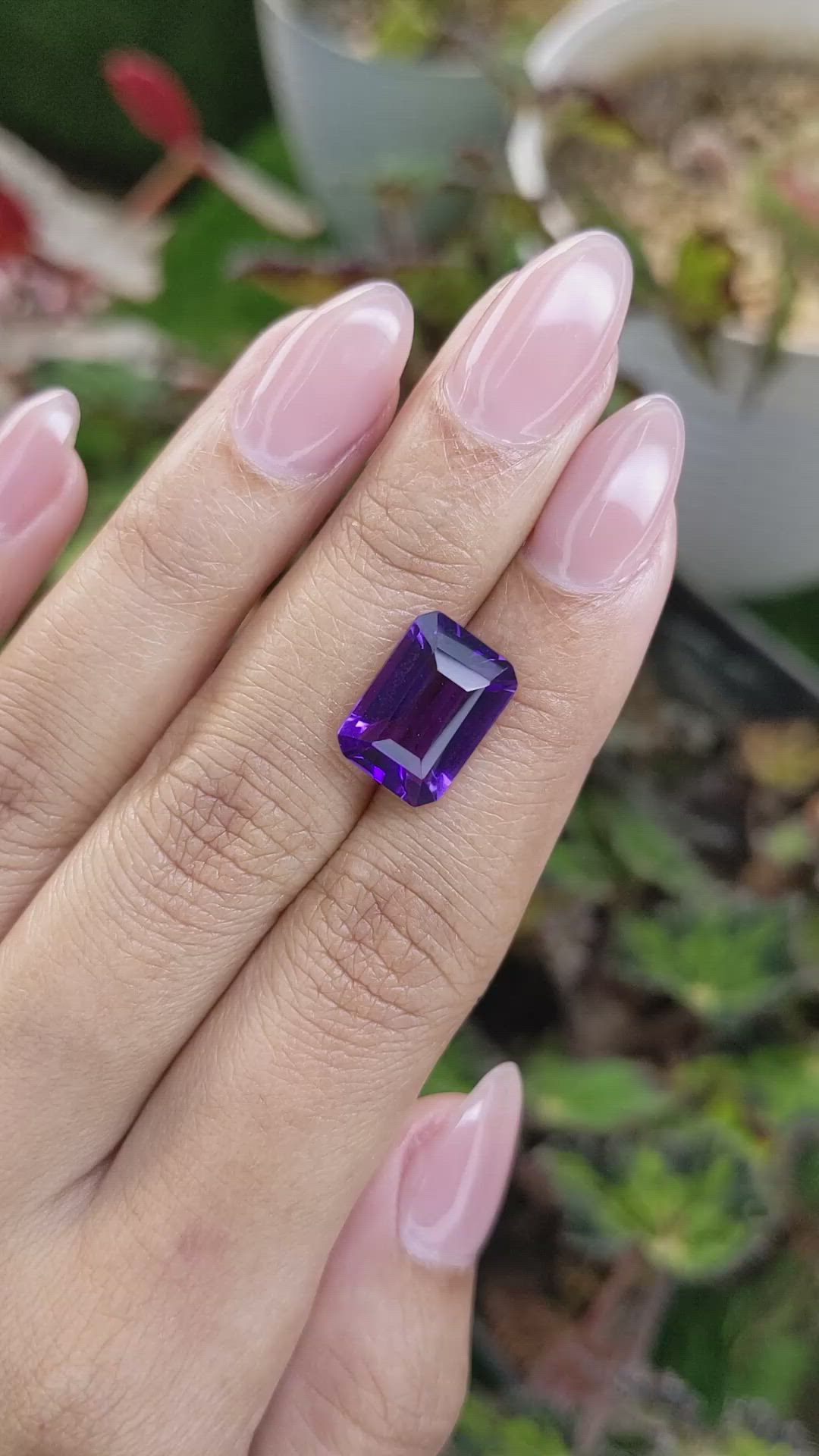 5.62 Ct. Purple Amethyst from Brazil Size Video