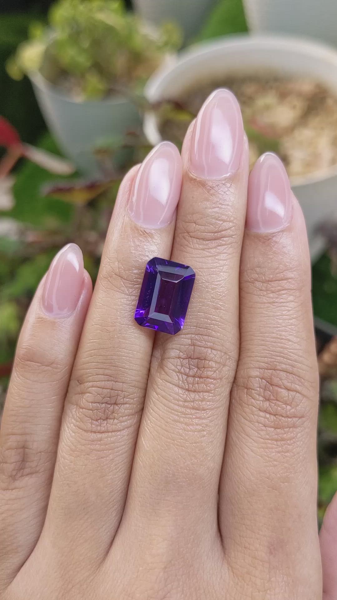 5.62 Ct. Purple Amethyst from Brazil Size Video