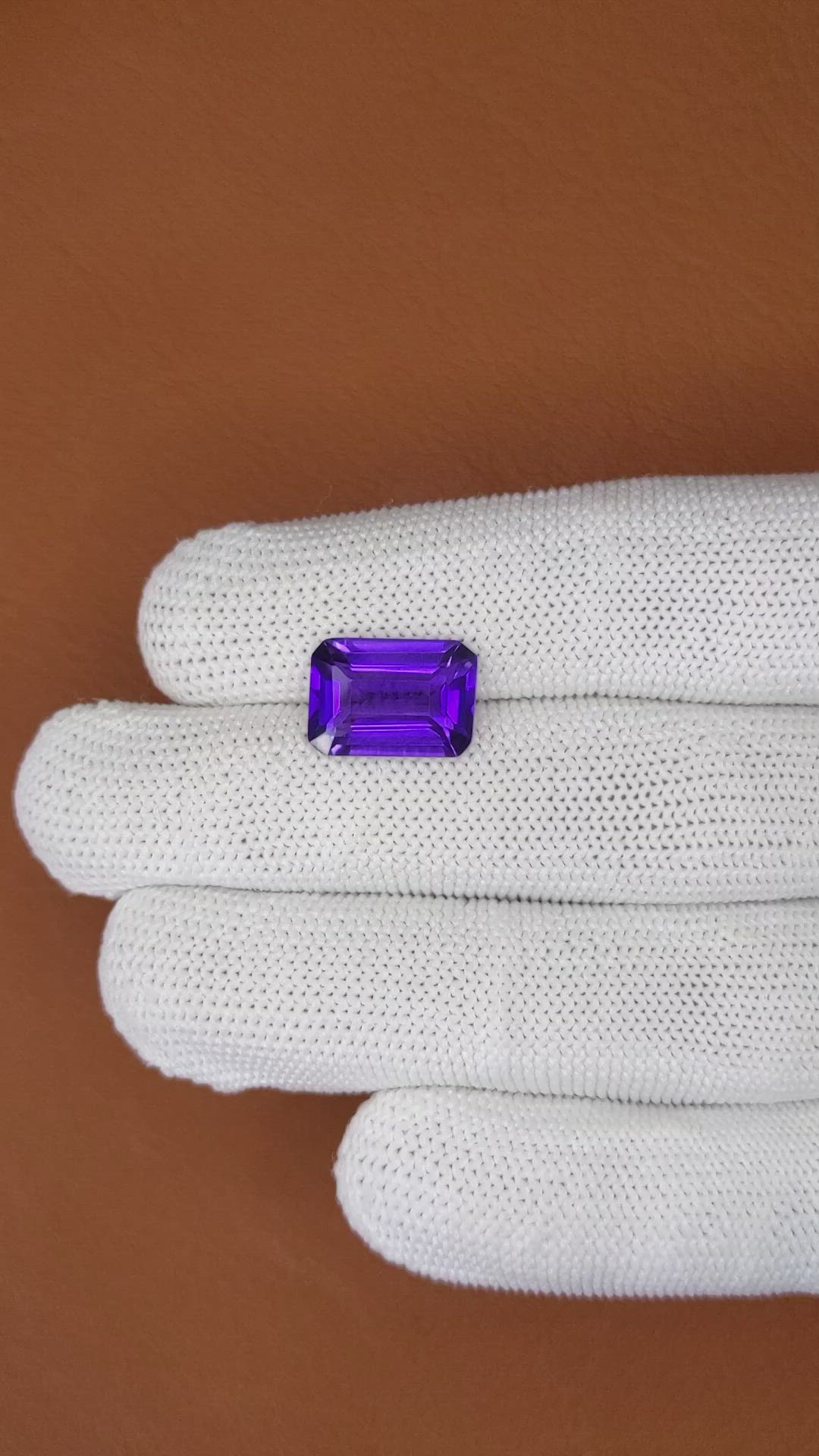 5.62 Ct. Purple Amethyst from Brazil Size Video