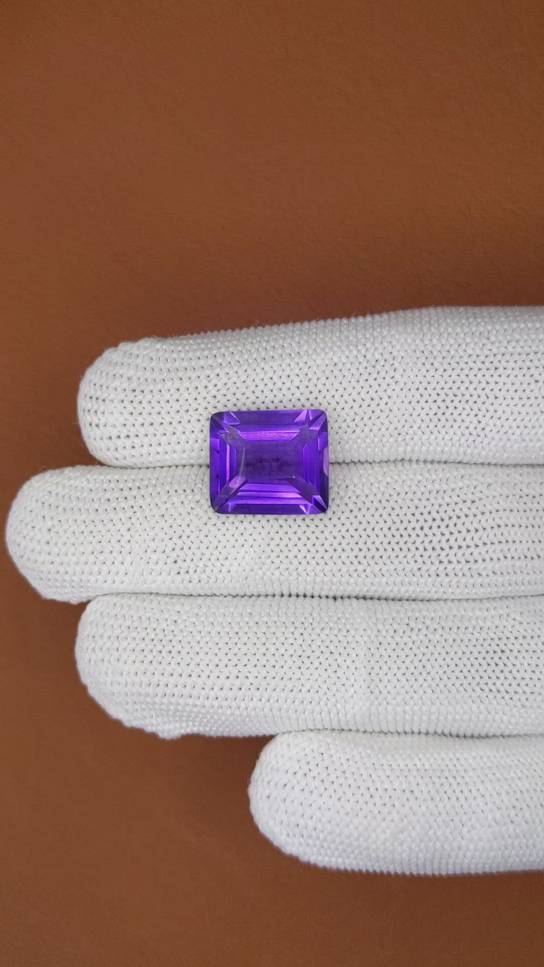 8.58 Ct. Purple Amethyst from Brazil Size Video