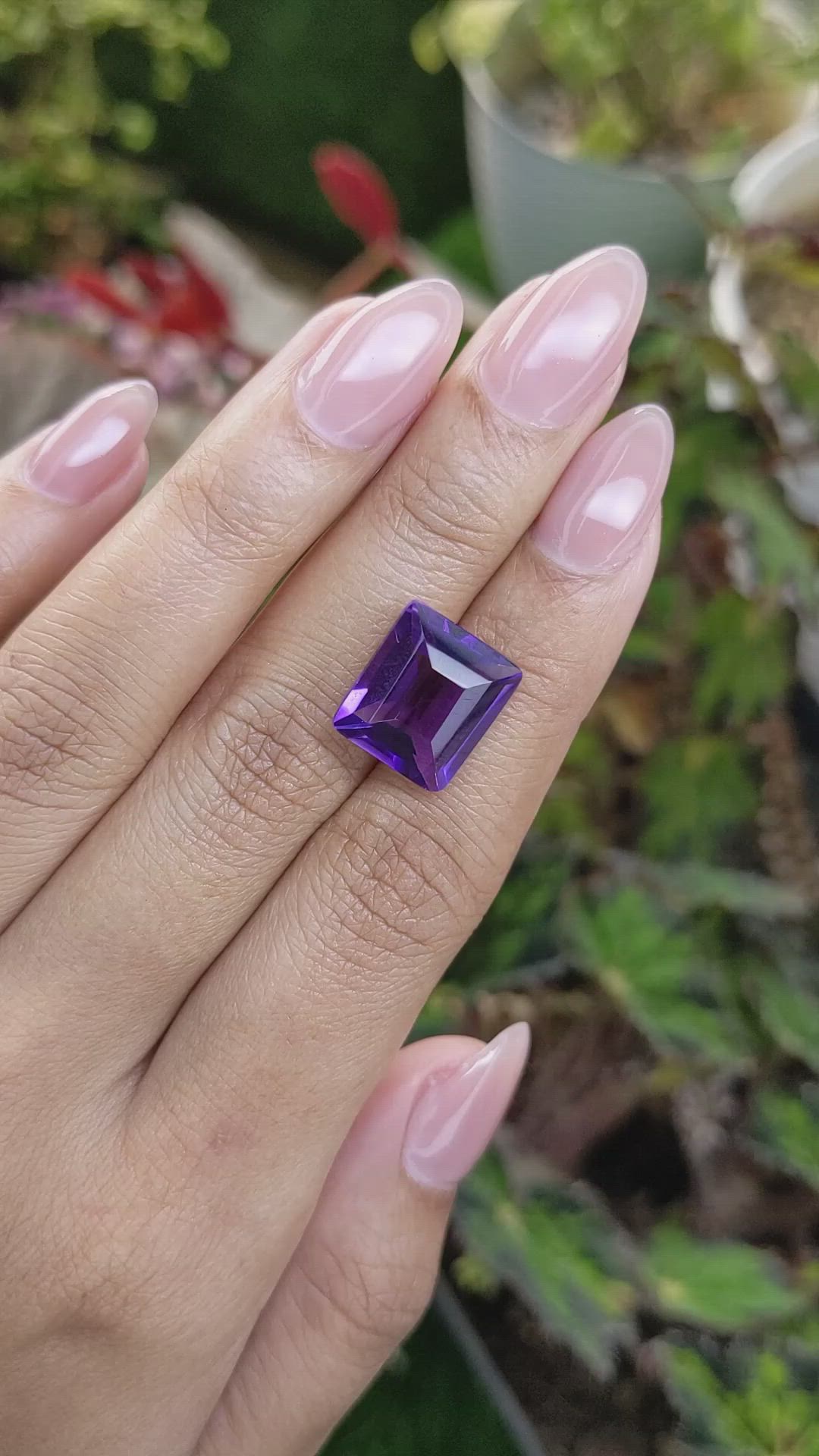 8.58 Ct. Purple Amethyst from Brazil Size Video
