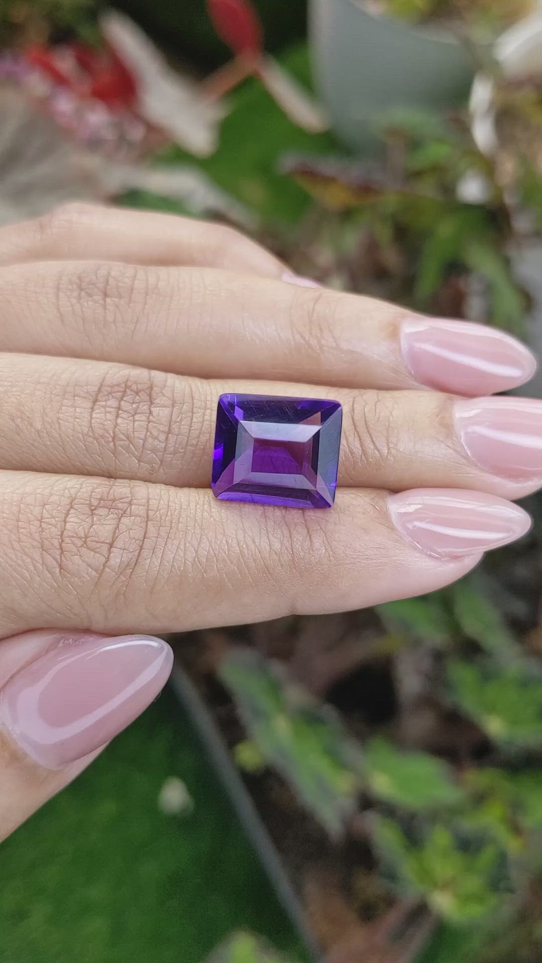 8.58 Ct. Purple Amethyst from Brazil Size Video