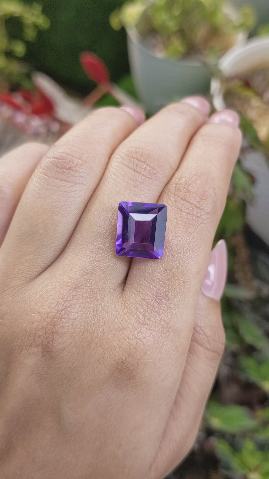 8.58 Ct. Purple Amethyst from Brazil Size Video