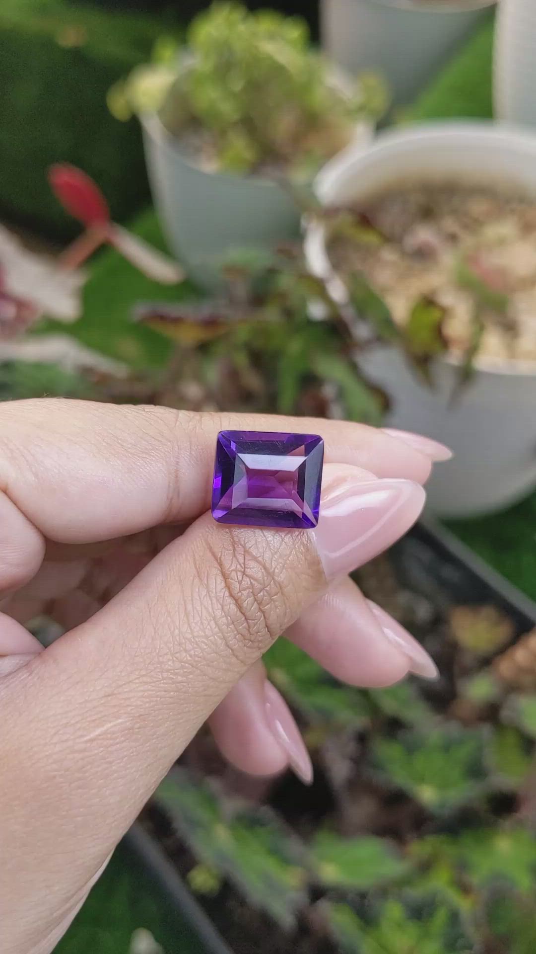 8.58 Ct. Purple Amethyst from Brazil Size Video