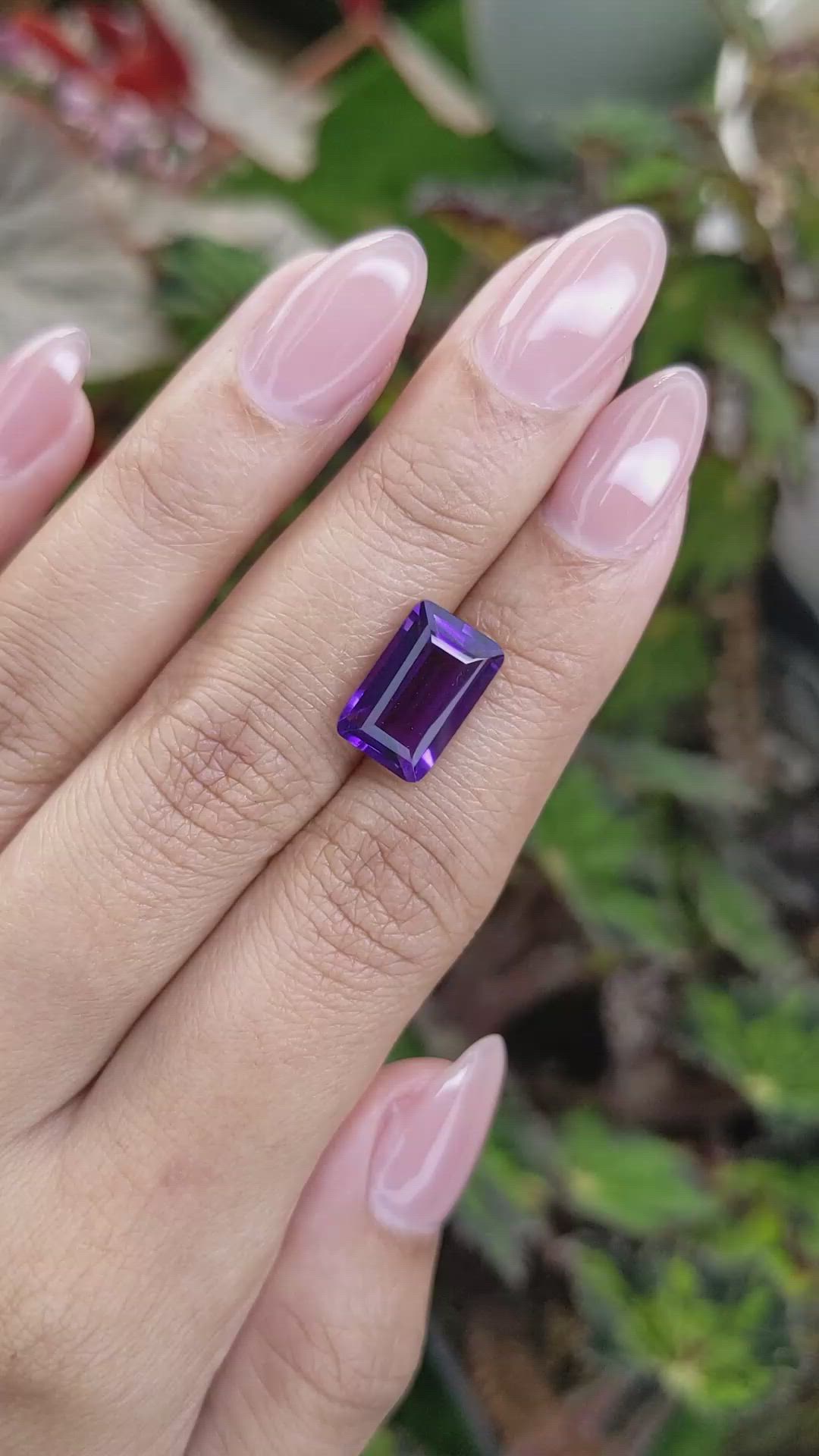 4.59 Ct. Purple Amethyst from Brazil Size Video