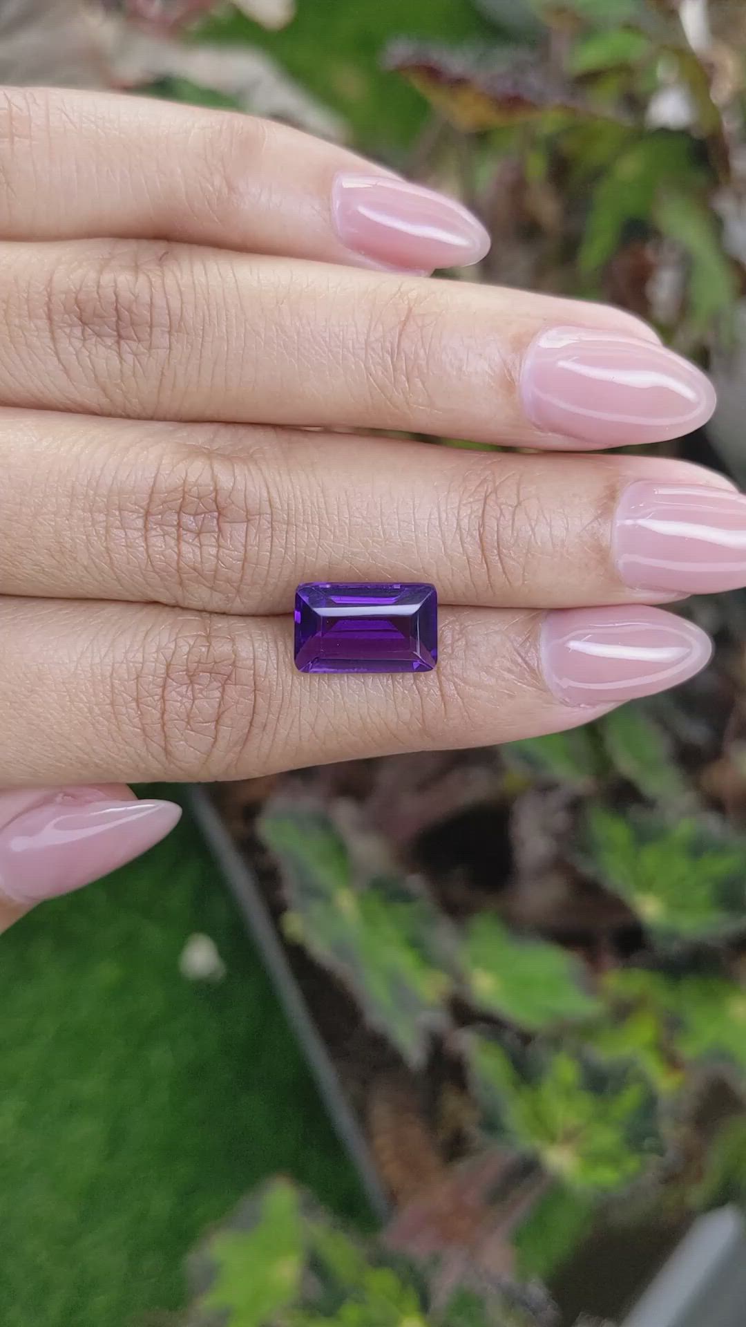 4.59 Ct. Purple Amethyst from Brazil Size Video