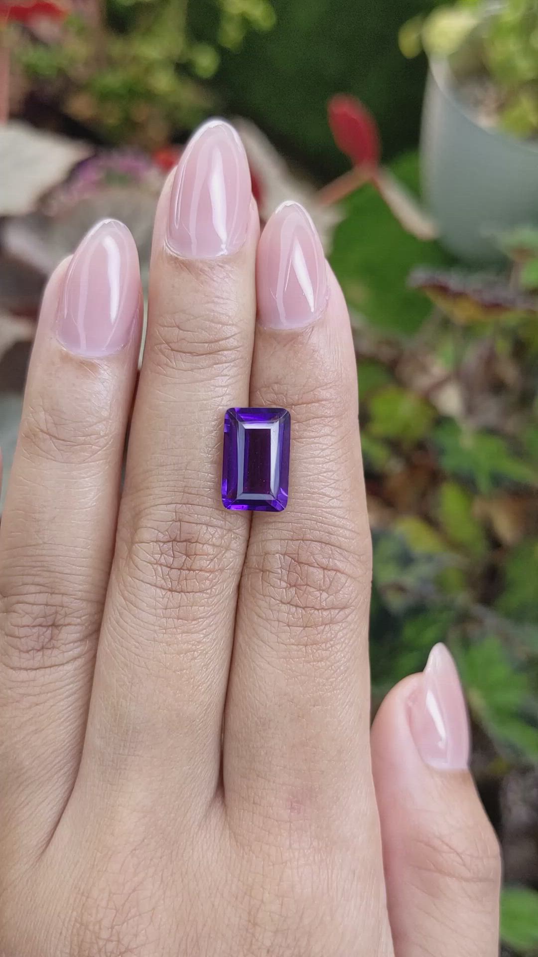 4.59 Ct. Purple Amethyst from Brazil Size Video