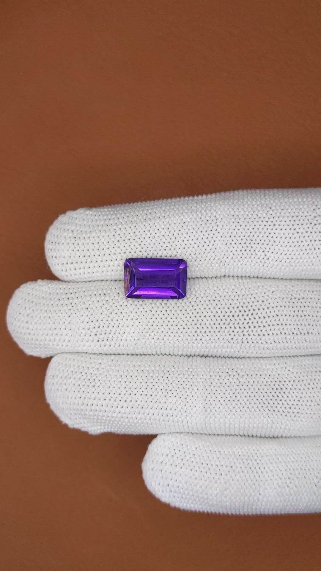 4.59 Ct. Purple Amethyst from Brazil Size Video