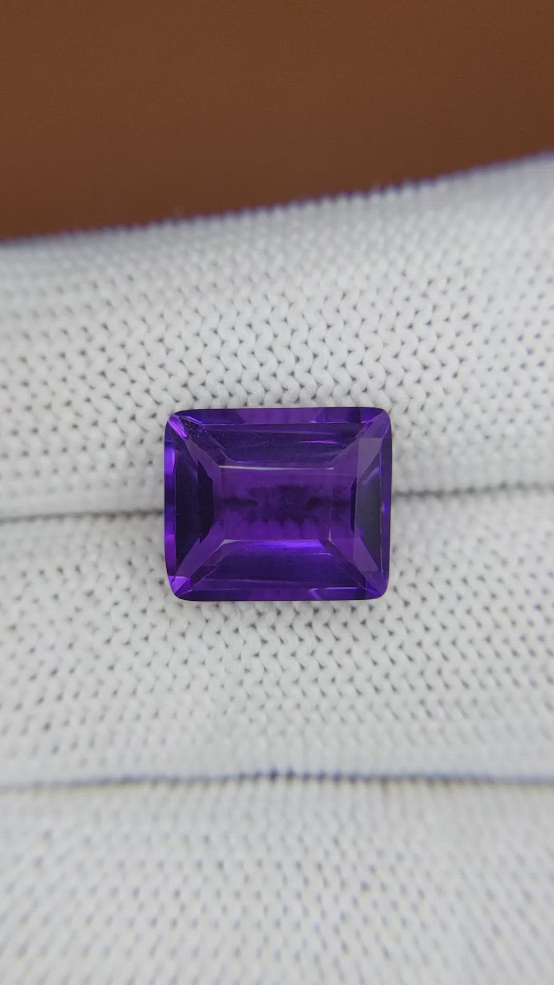 6.43 Ct. Purple Amethyst from Brazil Size Video