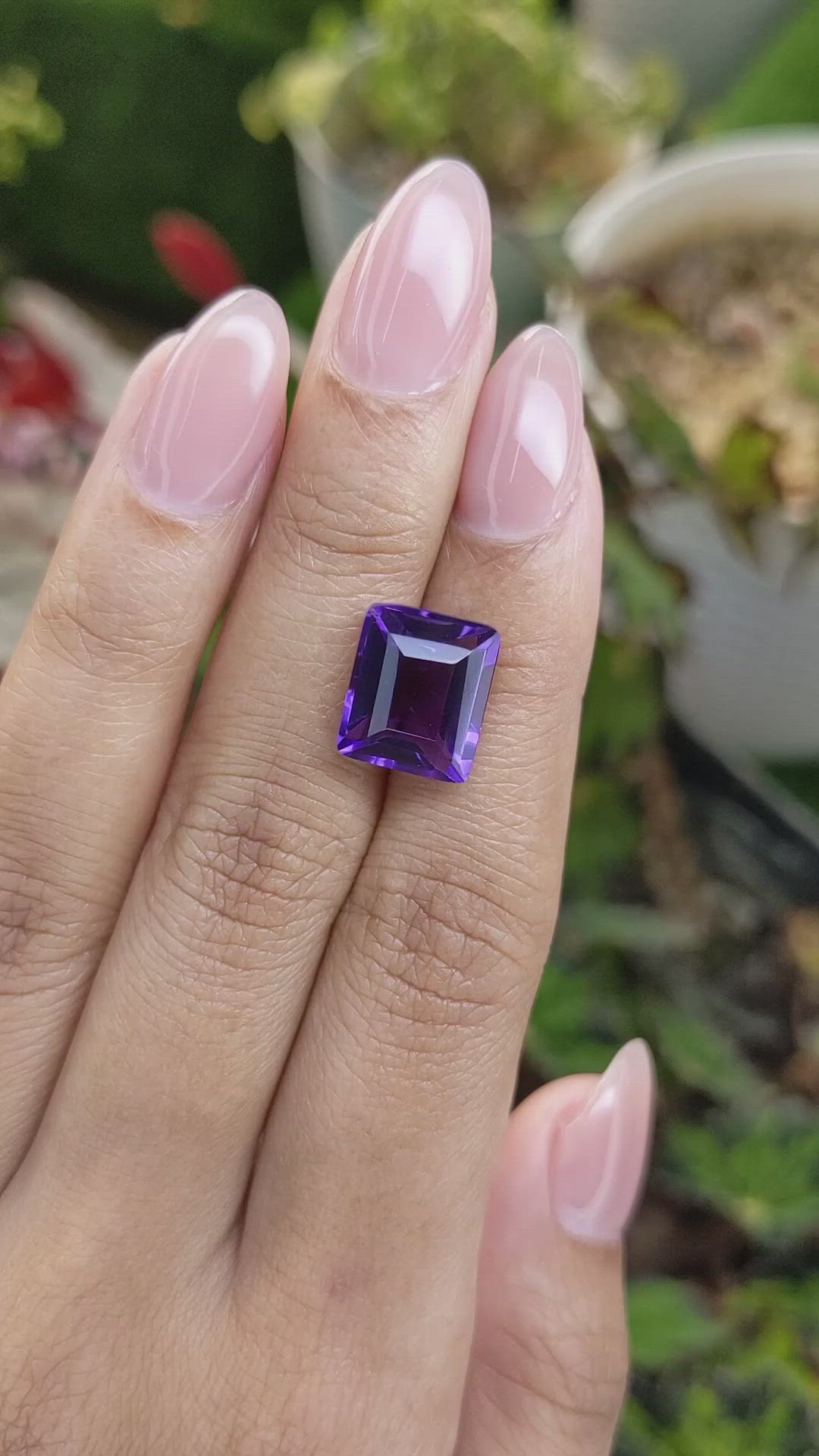 6.43 Ct. Purple Amethyst from Brazil Size Video