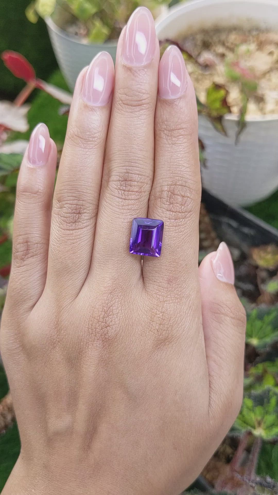 6.43 Ct. Purple Amethyst from Brazil Size Video