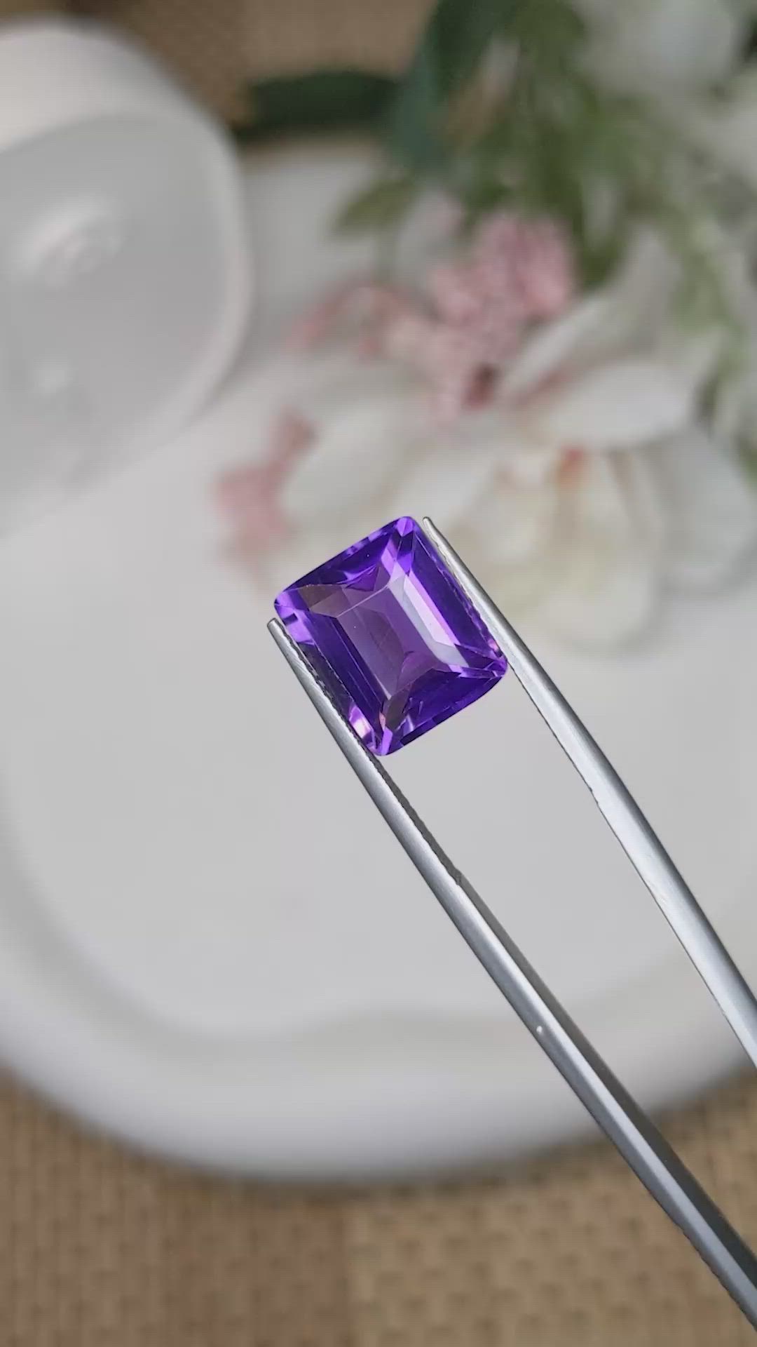 6.43 Ct. Purple Amethyst from Brazil Size Video