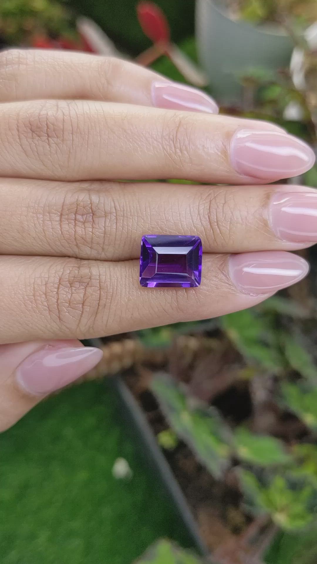 6.43 Ct. Purple Amethyst from Brazil Size Video