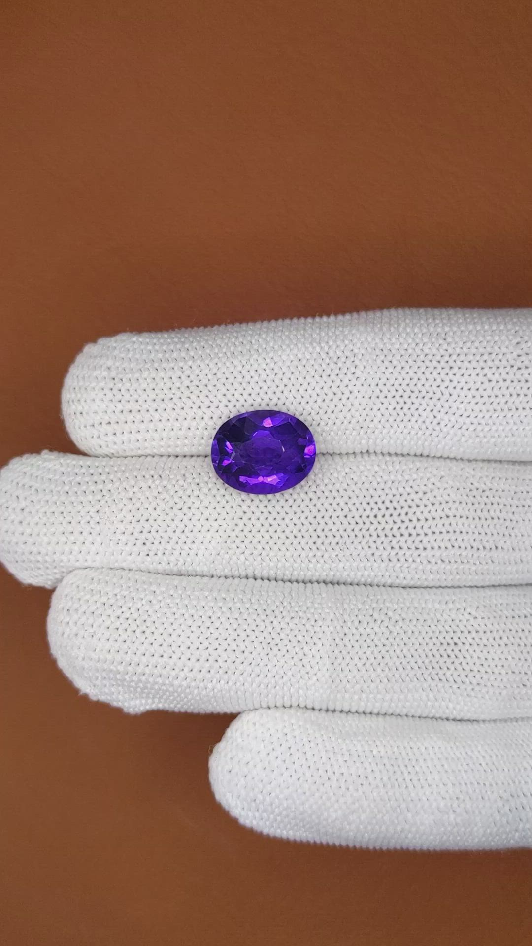 4.87 Ct. Purple Amethyst from Brazil Size Video