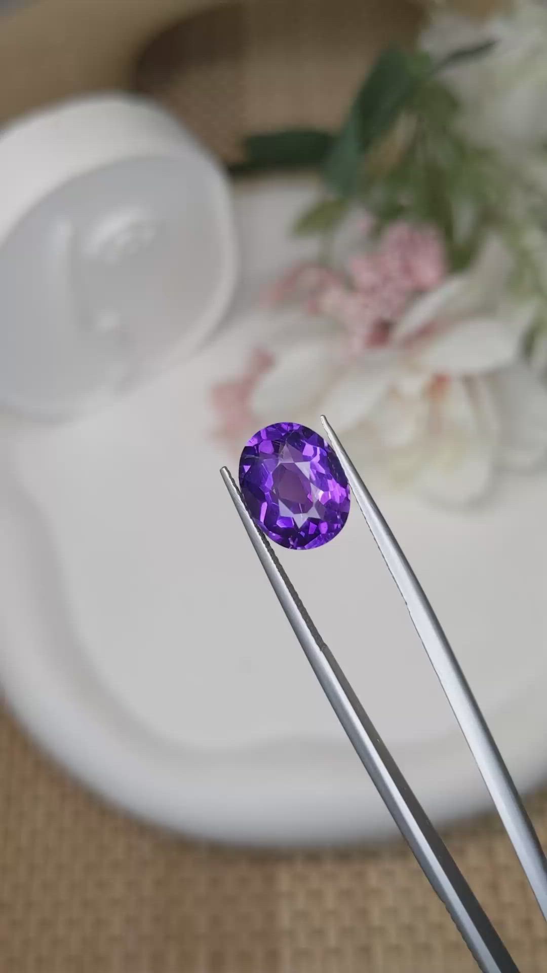 4.87 Ct. Purple Amethyst from Brazil Size Video