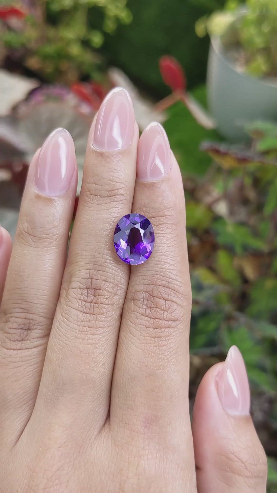 4.87 Ct. Purple Amethyst from Brazil Size Video