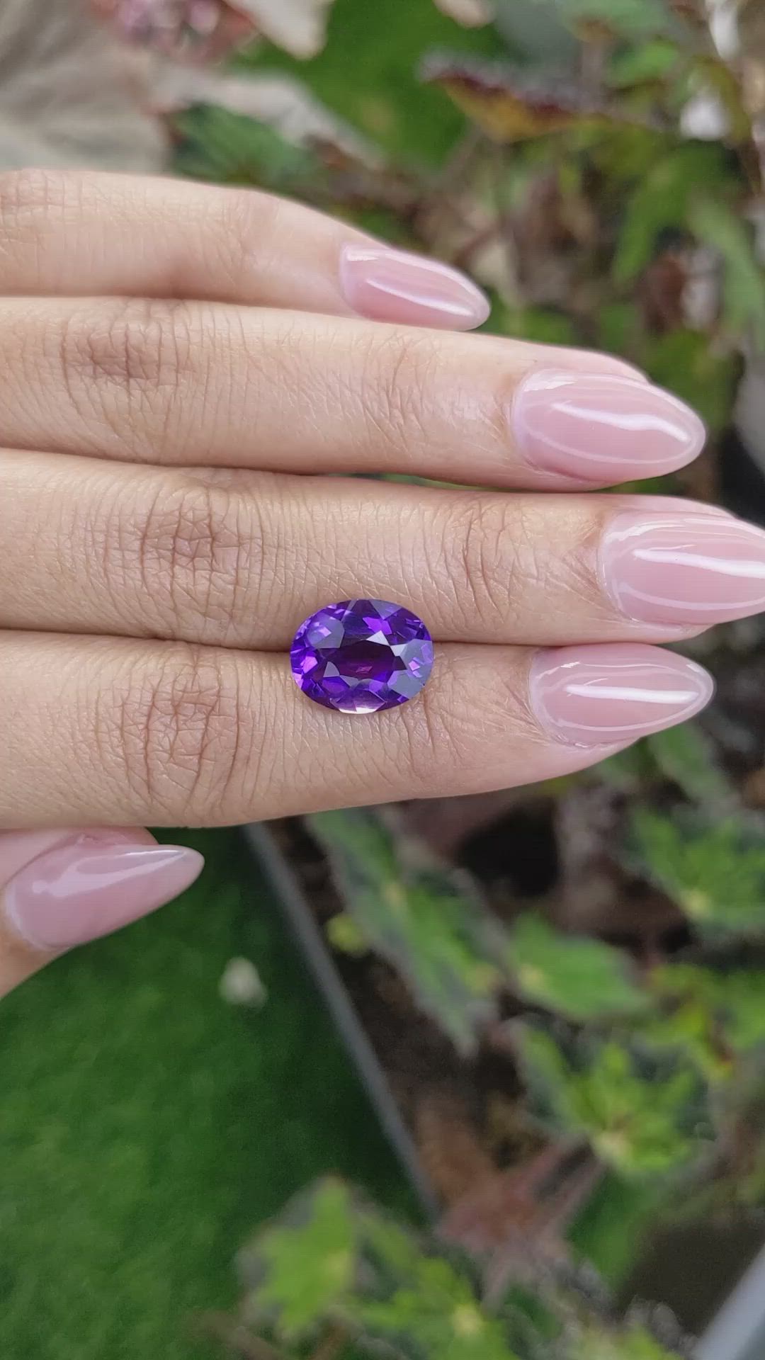 4.87 Ct. Purple Amethyst from Brazil Size Video