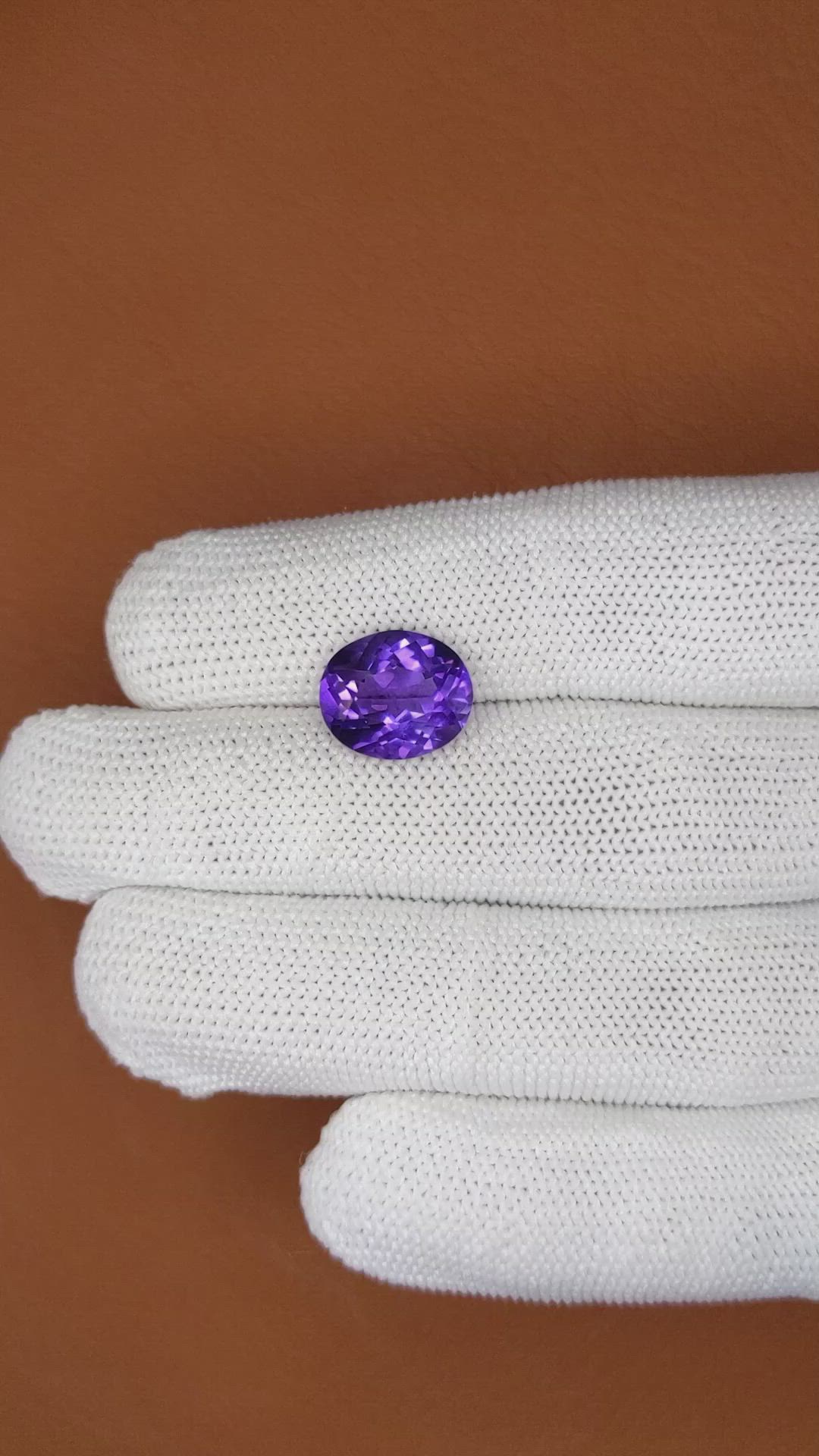 4.97 Ct. Purple Amethyst from Brazil Size Video