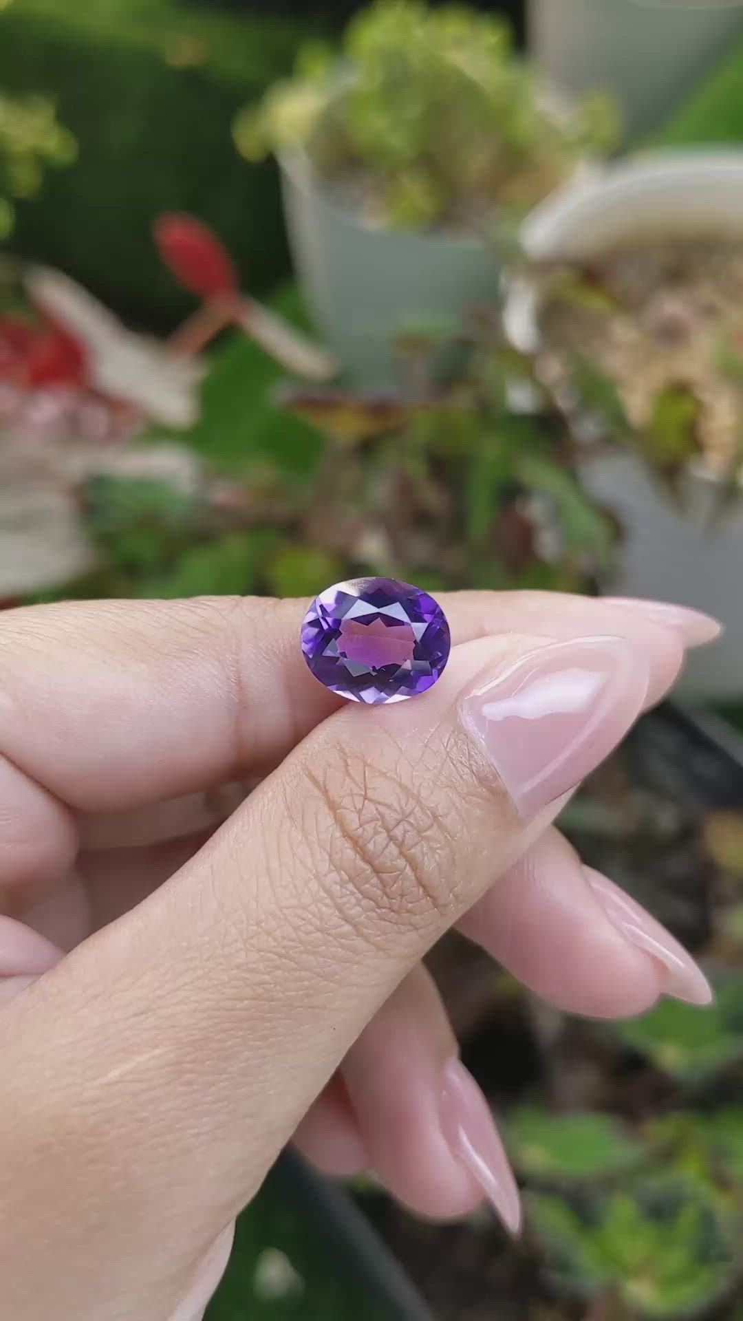 4.97 Ct. Purple Amethyst from Brazil Size Video