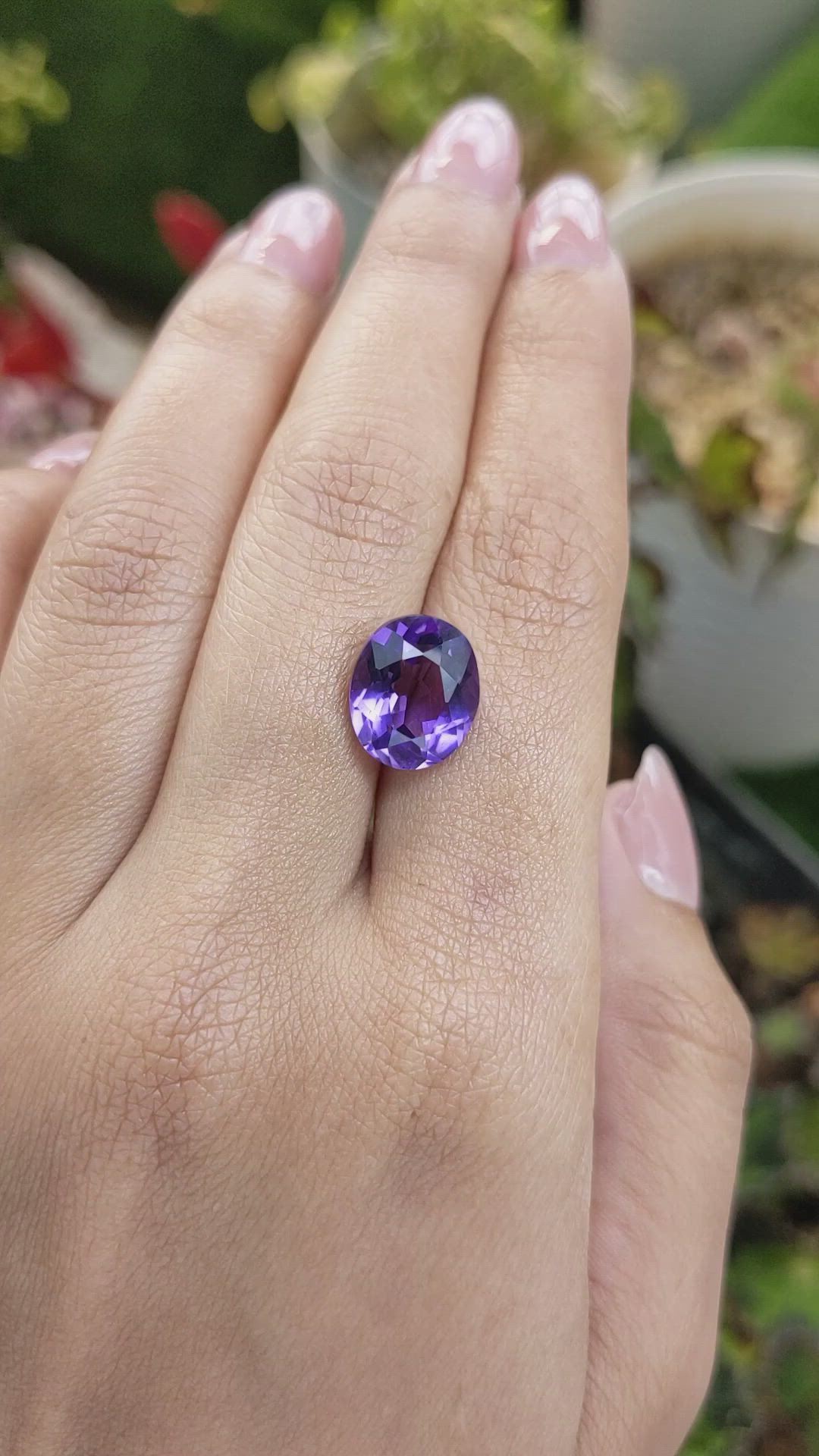 4.97 Ct. Purple Amethyst from Brazil Size Video