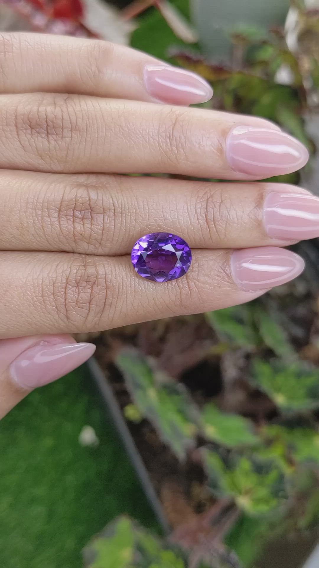 4.97 Ct. Purple Amethyst from Brazil Size Video