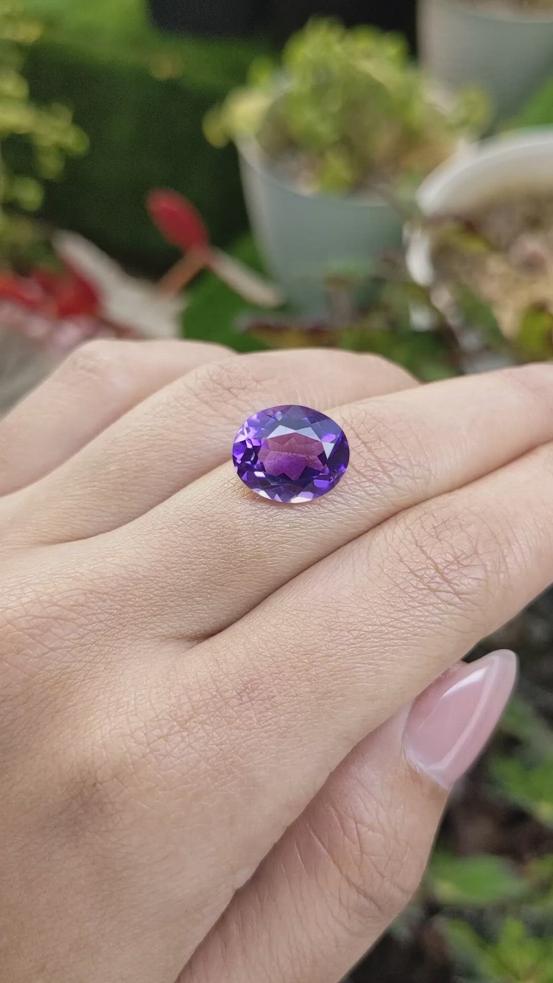 5.98 Ct. Purple Amethyst from Brazil Size Video