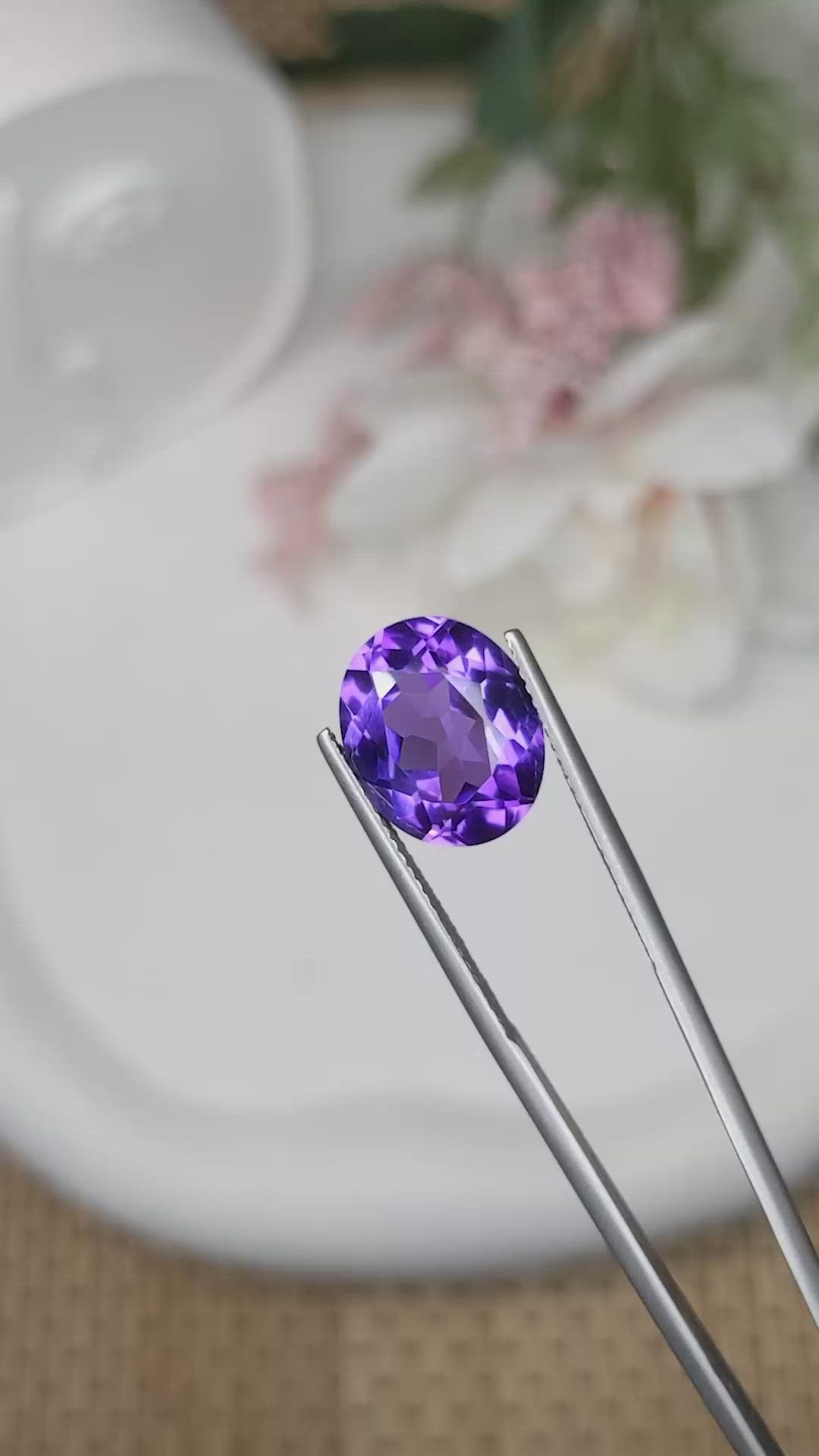 5.98 Ct. Purple Amethyst from Brazil Size Video