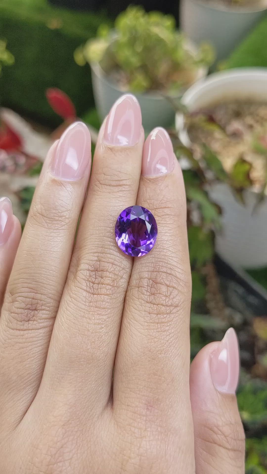 5.98 Ct. Purple Amethyst from Brazil Size Video