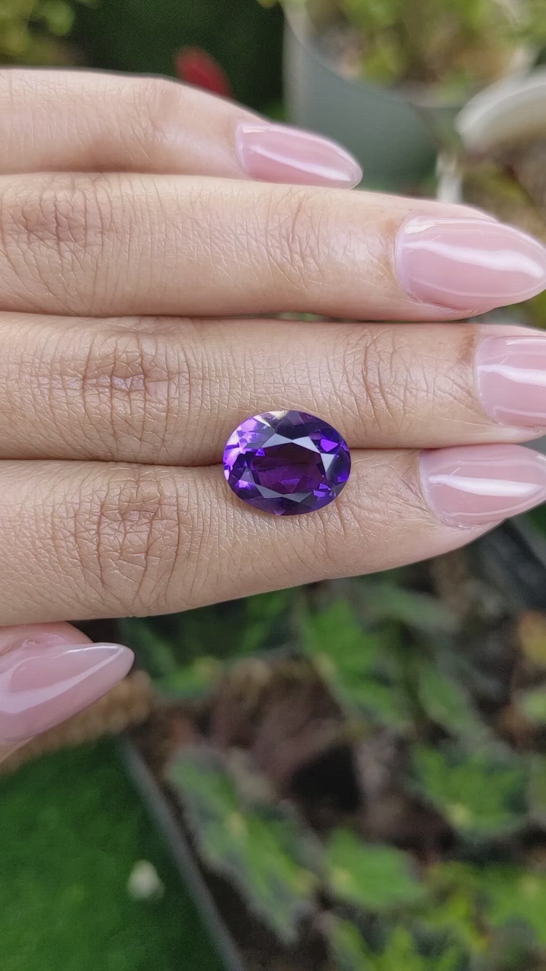 5.98 Ct. Purple Amethyst from Brazil Size Video