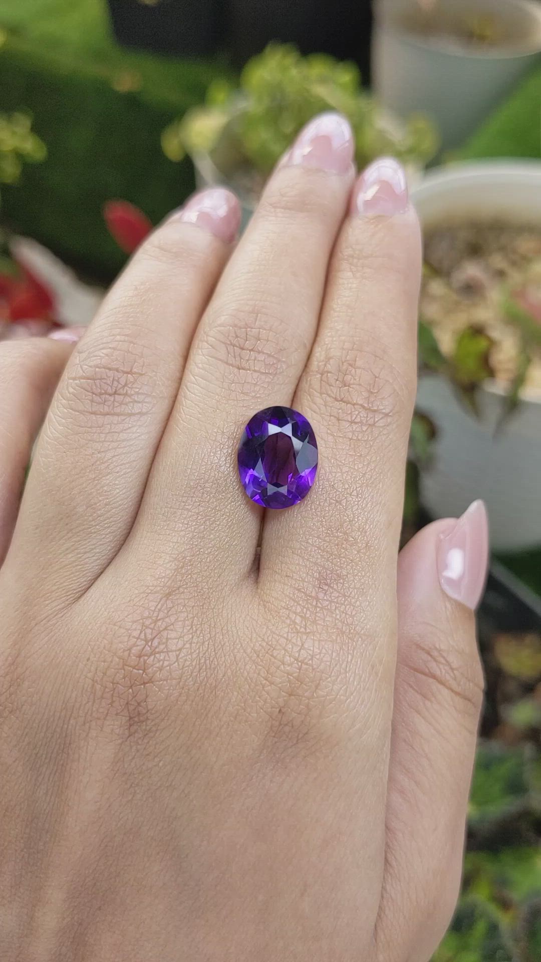 5.66 Ct. Purple Amethyst from Brazil Size Video