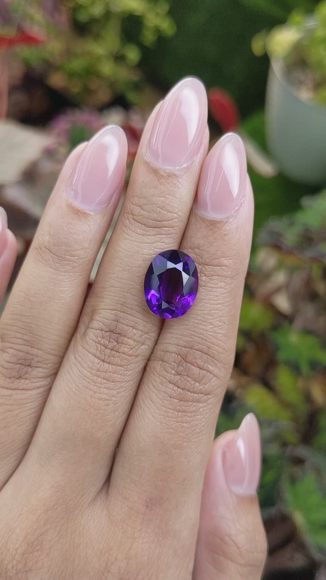 5.66 Ct. Purple Amethyst from Brazil Size Video