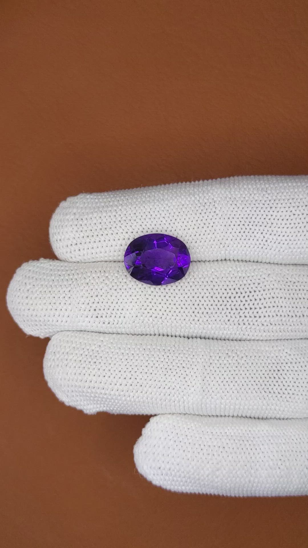 5.66 Ct. Purple Amethyst from Brazil Size Video