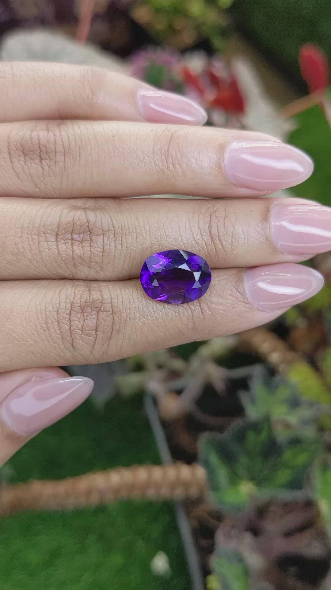 5.66 Ct. Purple Amethyst from Brazil Size Video