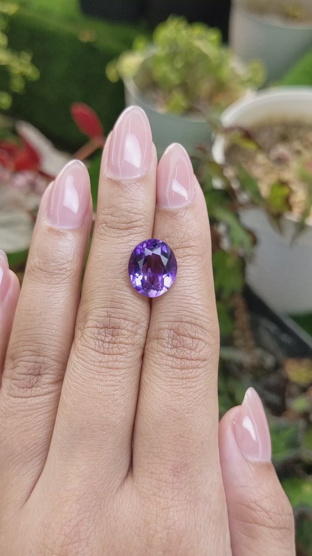 5.96 Ct. Purple Amethyst from Brazil Size Video