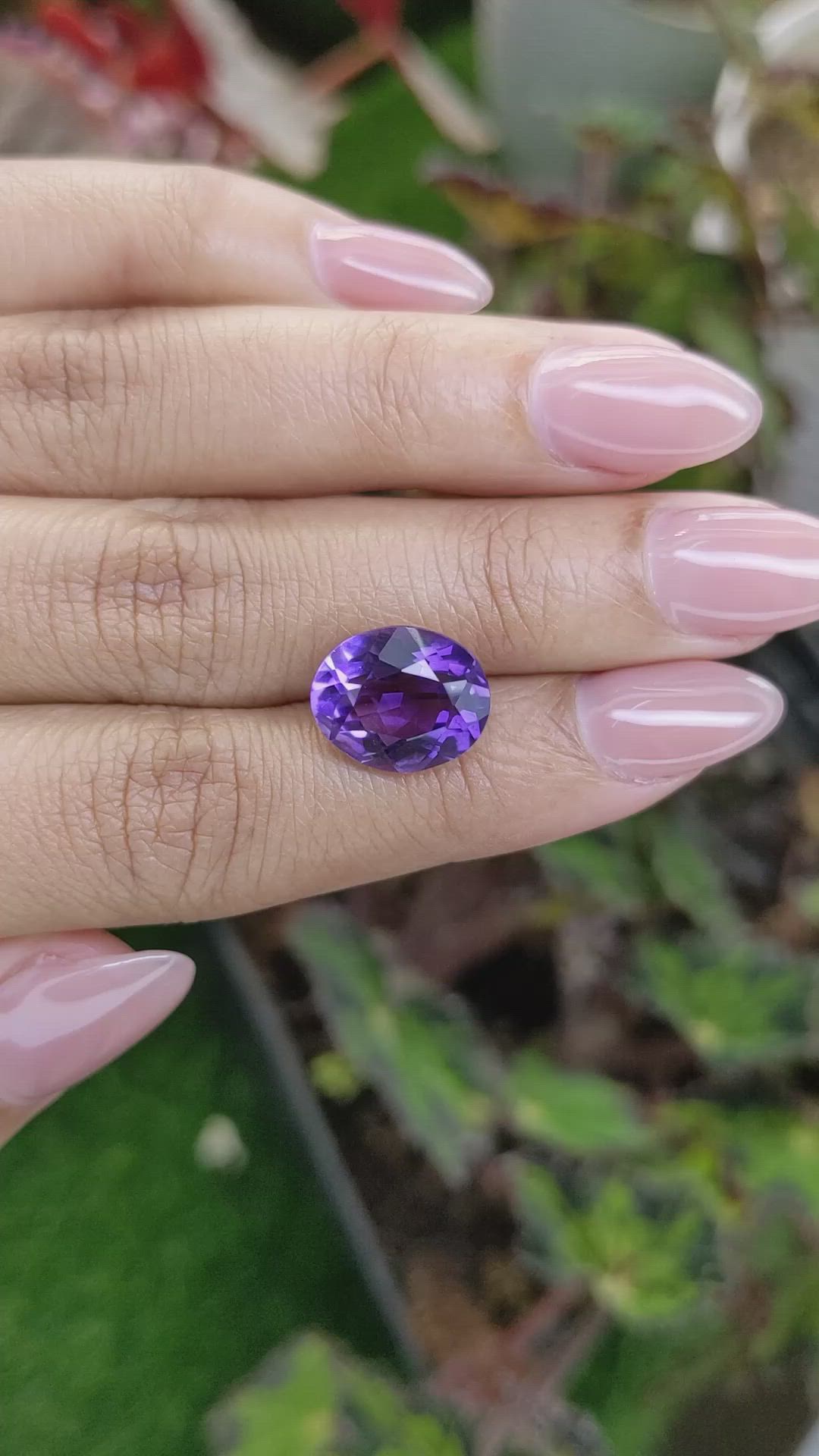 5.96 Ct. Purple Amethyst from Brazil Size Video