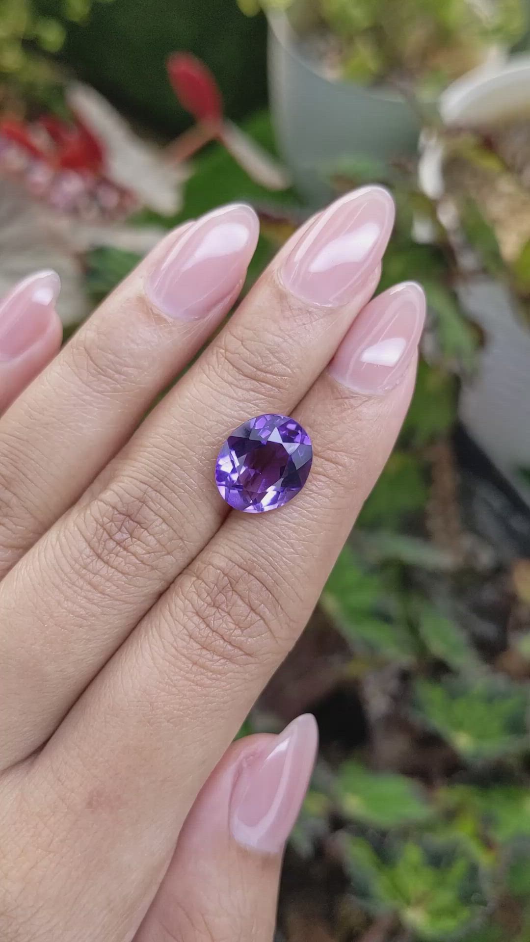5.96 Ct. Purple Amethyst from Brazil Size Video