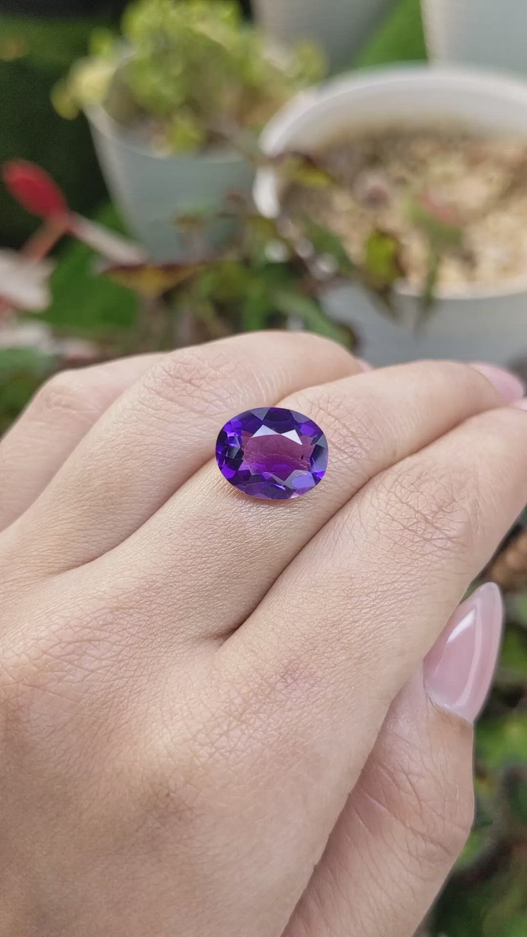 5.68 Ct. Purple Amethyst from Brazil Size Video