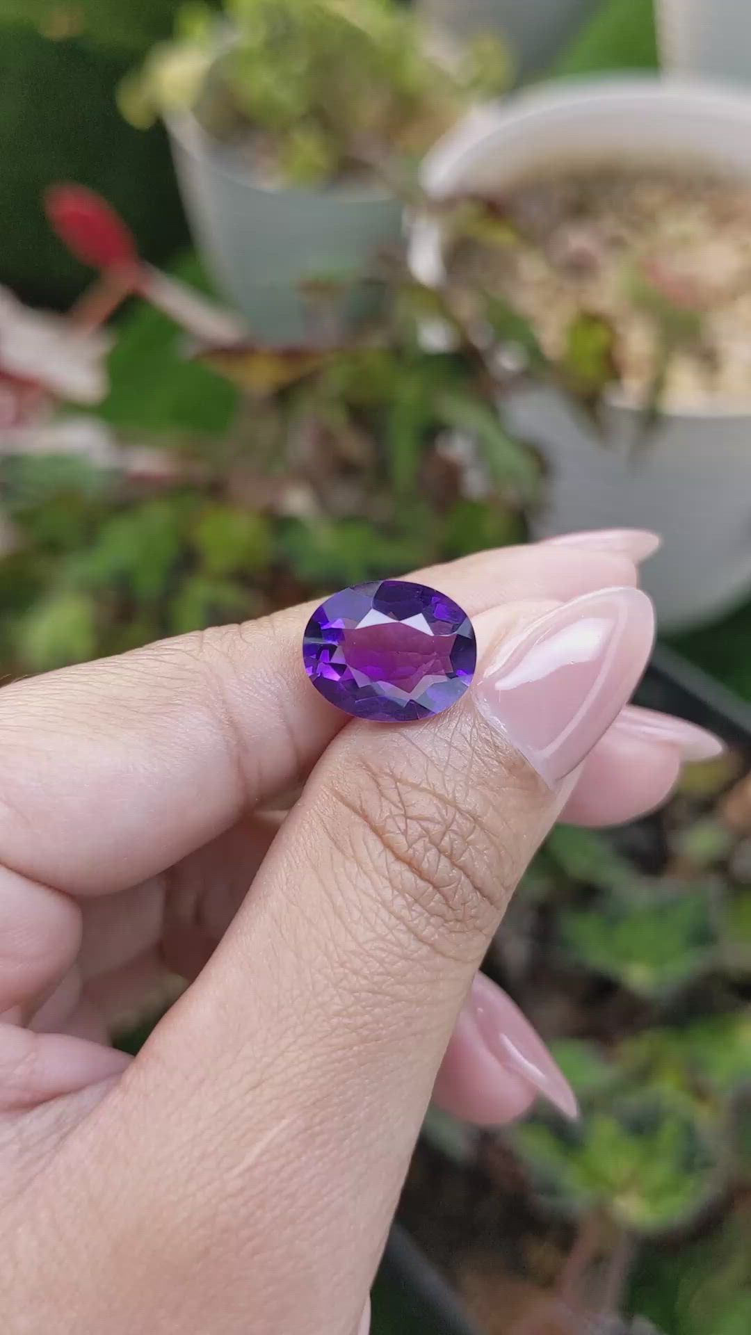 5.68 Ct. Purple Amethyst from Brazil Size Video