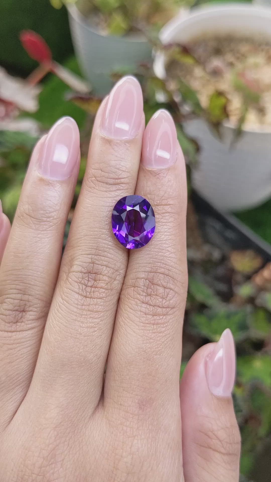 5.68 Ct. Purple Amethyst from Brazil Size Video