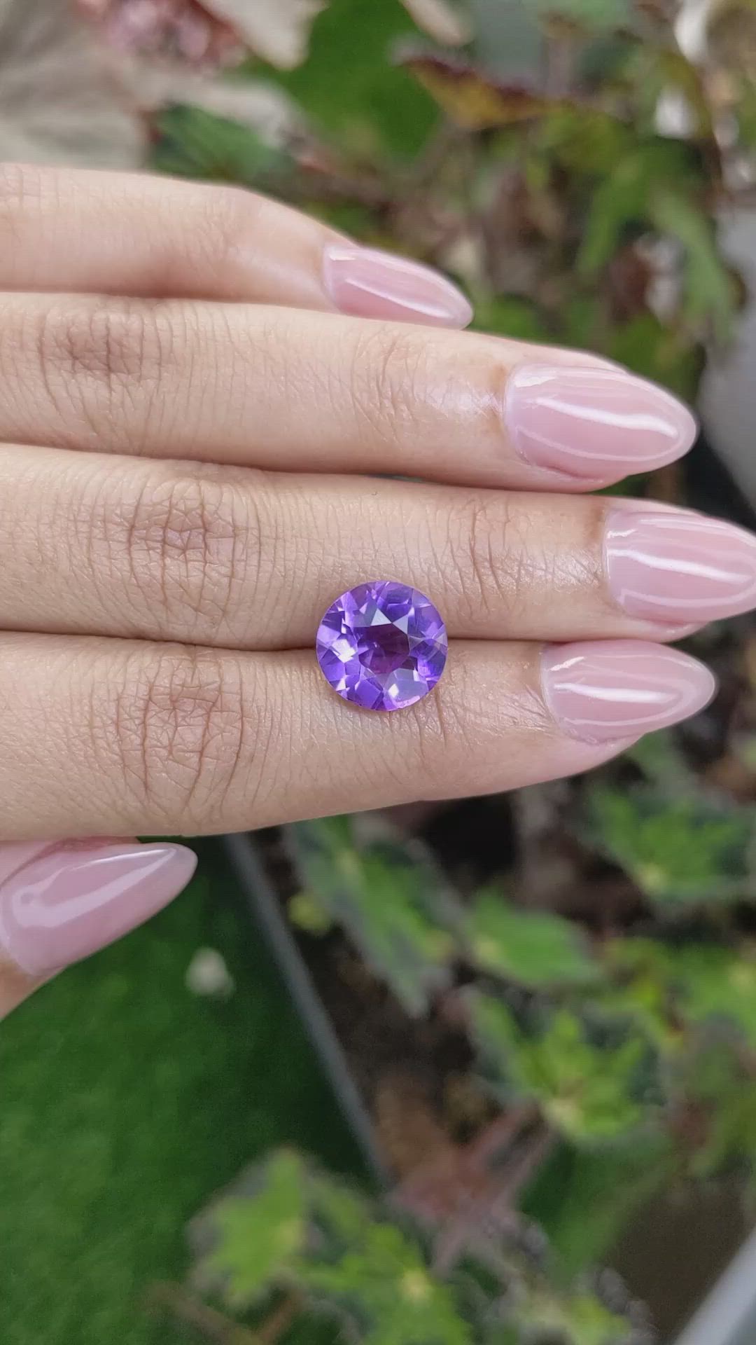 4.26 Ct. Purple Amethyst from Brazil Size Video