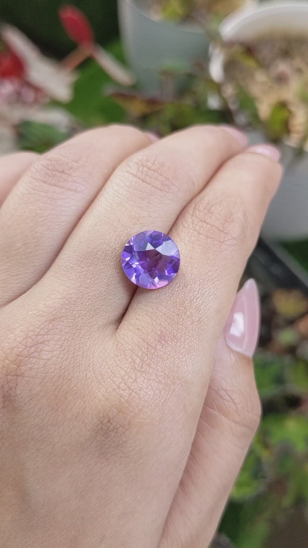 4.26 Ct. Purple Amethyst from Brazil Size Video