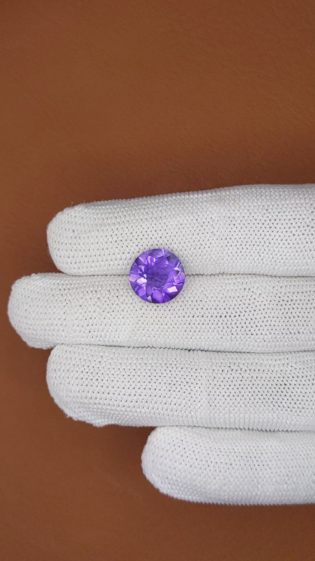 4.26 Ct. Purple Amethyst from Brazil Size Video