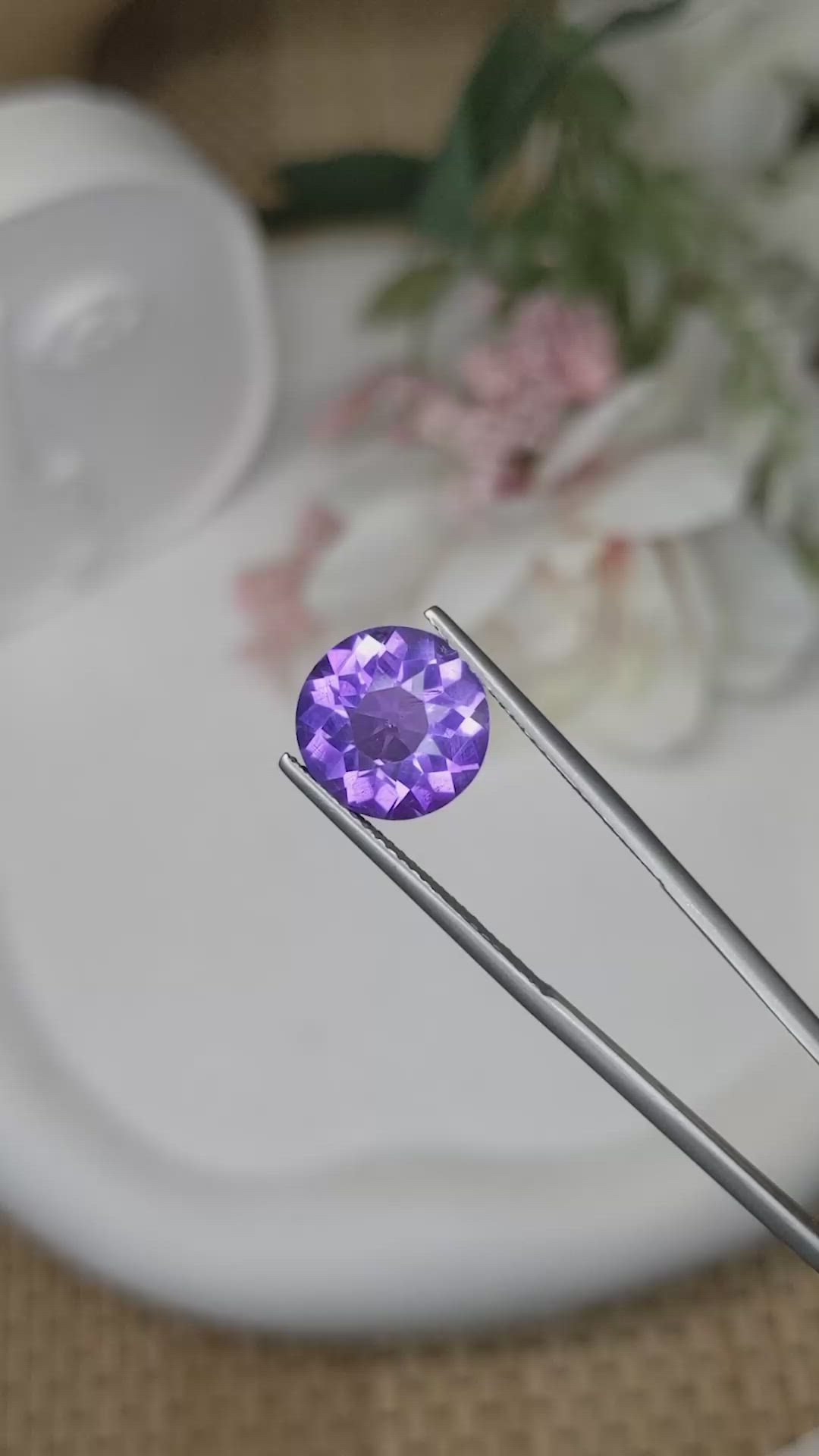 4.26 Ct. Purple Amethyst from Brazil Size Video
