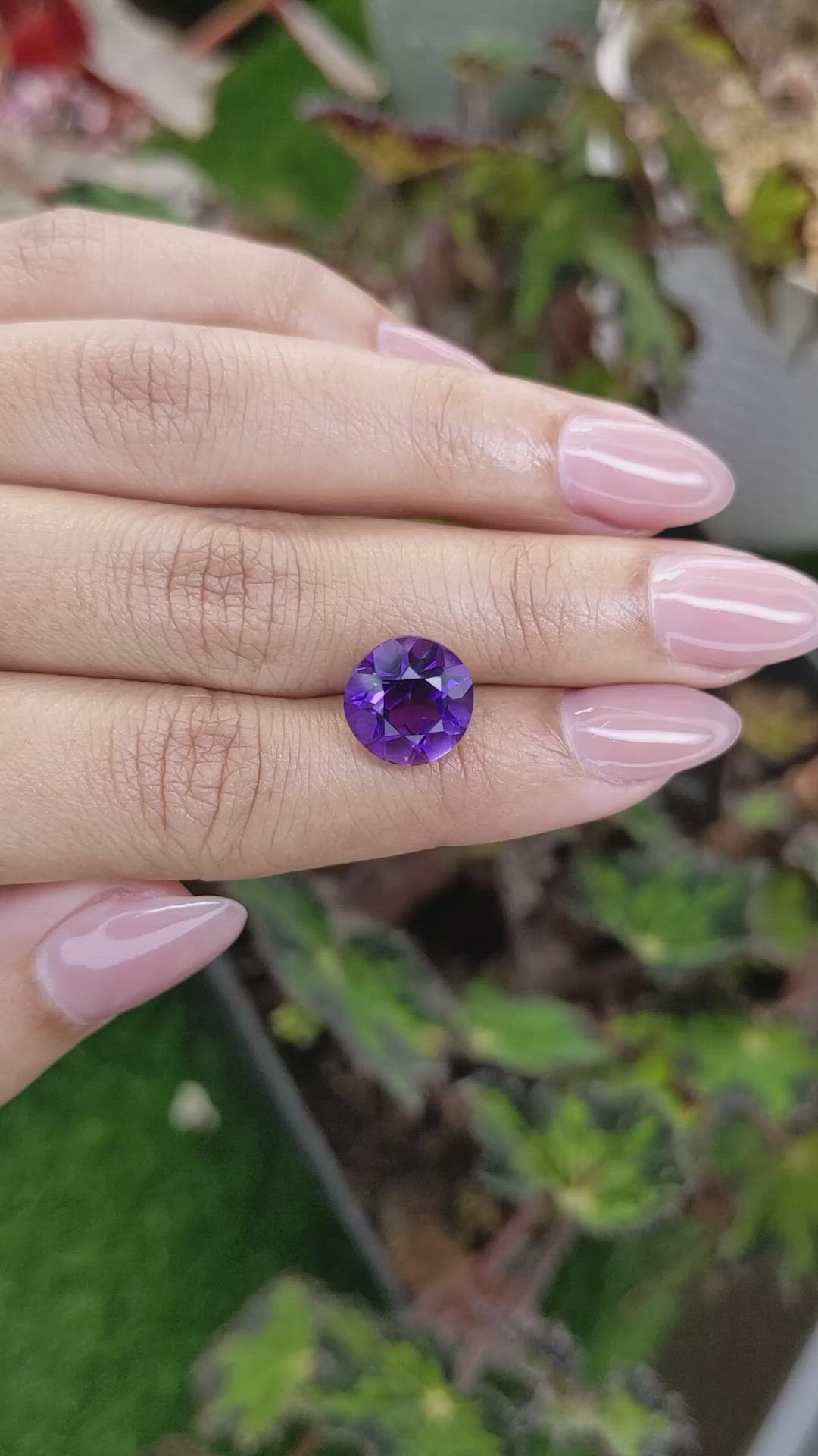4.61 Ct. Purple Amethyst from Brazil Size Video