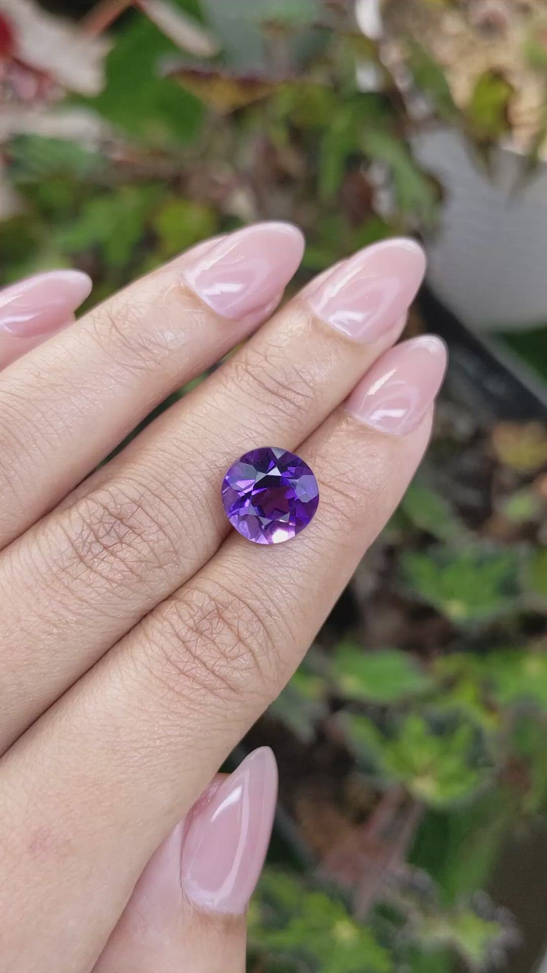 4.61 Ct. Purple Amethyst from Brazil Size Video